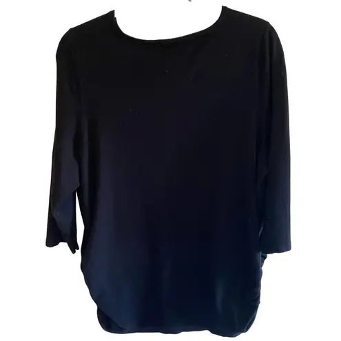 Lane Bryant  Black 3/4 Sleeve Lightweight Round Neck Sweater Size 14/16