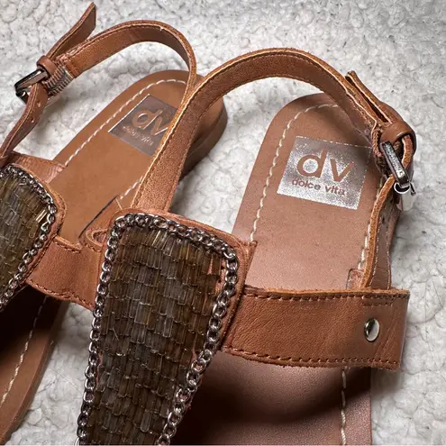 Dolce Vita Domino Brown Sandals with Beading Sz 7