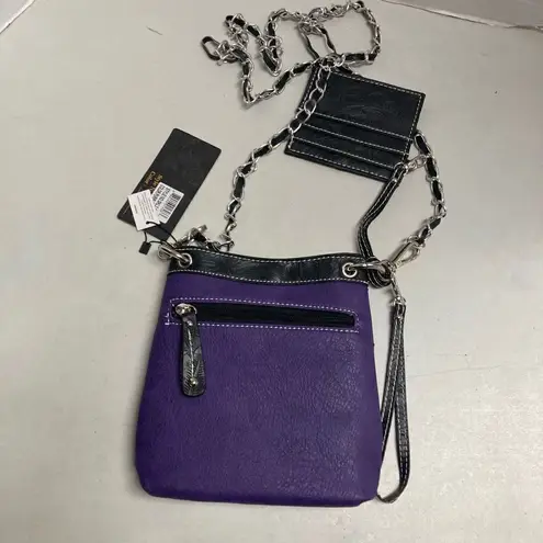 COWGIRL TRENDY Women’s Purple & Black Longhorn Crossbody Size 7”X7”