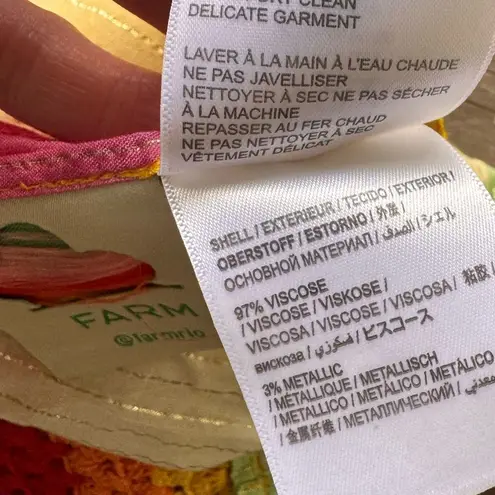 Farm Rio Palm Print Rainbow Crochet Accent Coverup Sarong One size