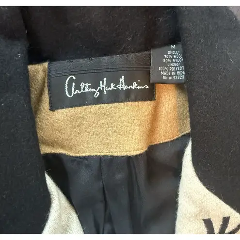 Anthony Mark Hankins Wool Embroidered Jacket Boho Artsy Unique Women’s Large Tan