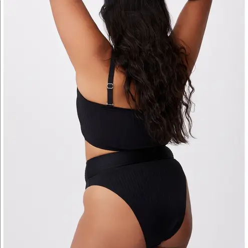 Cotton On New curve high waisted cheeky bottom bikini size 16 black 