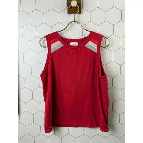 Evereve Red Ayla Stripe Raglan Tank - Size - Large