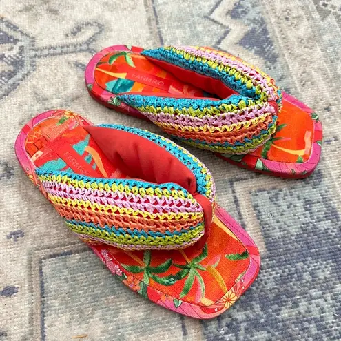 Farm Rio  Toucans Crochet Puffy Sandals