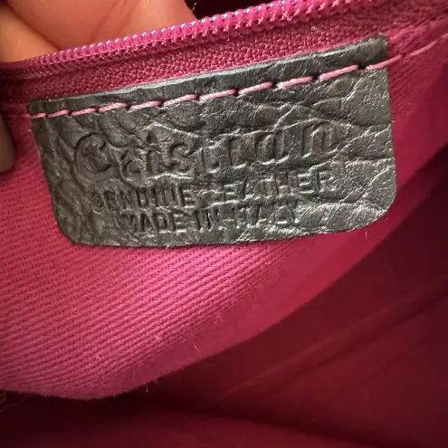 Cristian Large Black Italian Leather Double Handle Brief Travel Tote Work Bag