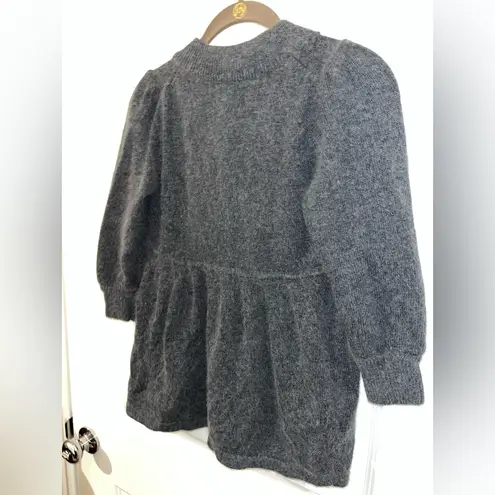 BCBGMAXAZRIA Wool Angora ButtonFront Peplum Cardigan Quiet Luxury Classic Chic M