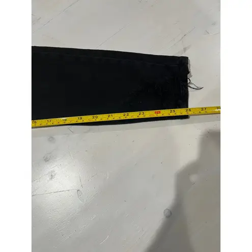 Just Black Just Black Denim Jeans Women's Size 27 Black Distressed Hem High Rise Skinny