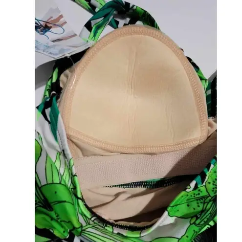 Swimsuits for All S4A Swim Sexy Floral Palm Tropical Halter Tankini Plus 18 NEW Green