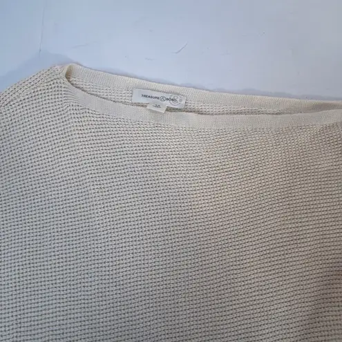 Treasure & Bond Off Shoulder Sweater Knit Top Cream XS