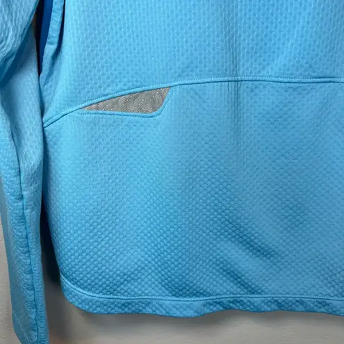 Saucony Womens Athletic 1/4 Zip Pullover Shirt Top Blue Running Reflective Small