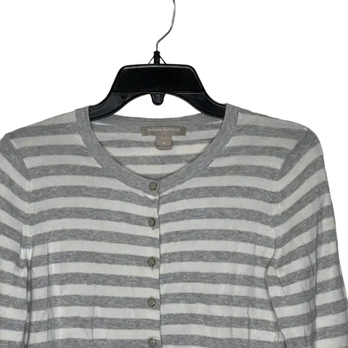 Banana Republic  Striped Long Sleeve Button Down‎ Cardigan Sweater Medium Women