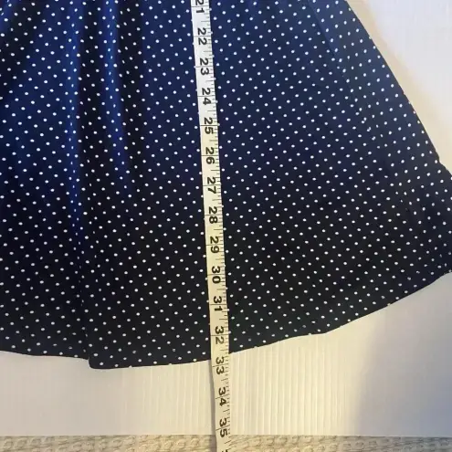 Nine Britton Anabel Knit Square Neck Polka Dot Dress Size Small Navy Preppy Blue - Image 7