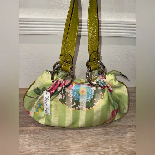 New Y2K Olivier Strelli Green Blue Multicolor Women’s Floral Bag Purse Deadstock