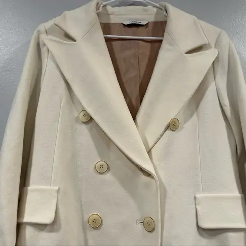 Fleurette Ari Double Breasted Wool Coat in Parchment 14