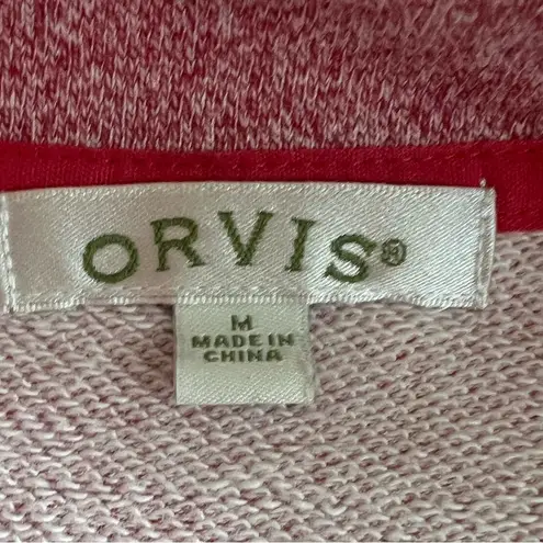 Orvis  Sweatshirt Red With Plaid Patches Size Small