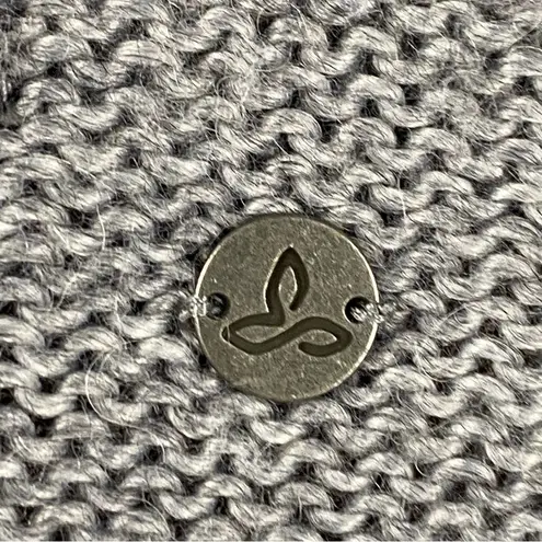 prAna Knit Sweater Gray M One Button Open Front Cider Cardigan Wool Alpaca Blend