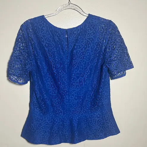 Club Monaco Club Monaco Royal Blue Lace Peplum Top | Large