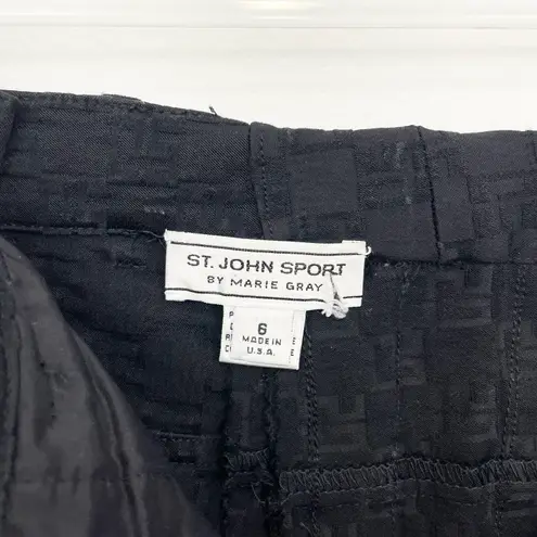 St. John Black Checker Print Pants