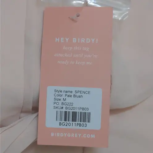 Birdy Grey Spence Convertible Chiffon Dress Pockets Pleats Pale Blush Pink M New