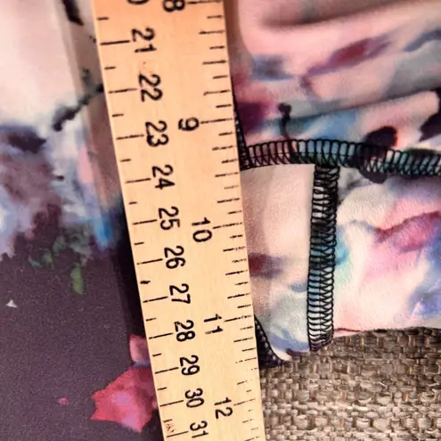 Colorful Leggings Small Floral Abstract Activewear Workout Gym Yogo Pilates Purple