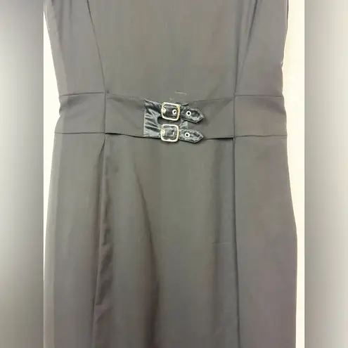 Emporio Armani Black 100% Wool Belted Dress Size 8