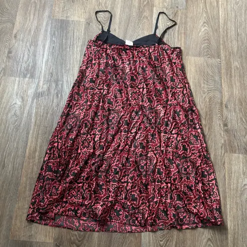 NWT Cabernet Woman by Sleep Sense Slip Dress Red Black Pattern Print Size 1X