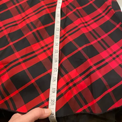 Heart soul vintage 90s red & black plaid circle skirt with tool ruffle underskirt