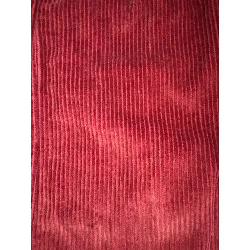 Lagenlook Corduroy Skirt Size S/M Slouchy Asymmetrical Midi Elastic Waist Fall Red