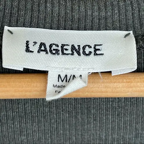 L'Agence Aurora Heathered Olive Henley Dress