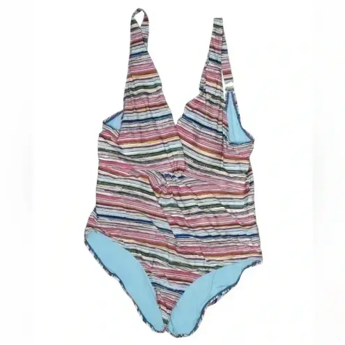 Anne cole  | One-Piece Striped Coastal Beach Pool Padded Cups Swimsuit Size 14 - Image 2