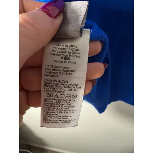 J.Crew 100% Cashmere Classic Fit Crewneck Sweater Cobalt Blue Women's S