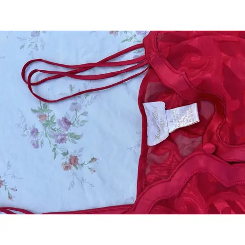Vintage 90s Inner Most sheer babydoll Red lingerie top size large Valentines