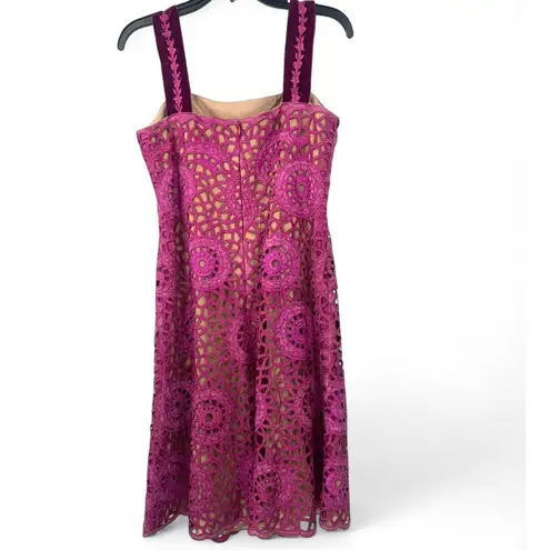 Max Nugus 2 / S Haute Couture dress & matching jacket embroidery lace cutouts Pink