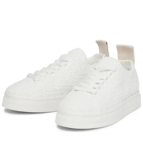 Chloé Chloe Lauren Crochet Sneakers in White