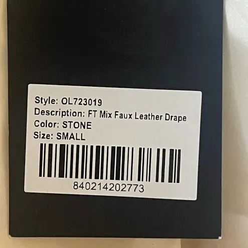 Ookie & Lala Women's Size S Mix Media Drape Front Moto Jacket Color Stone NWT