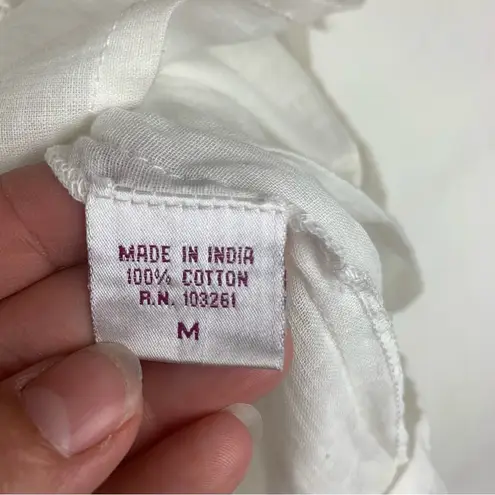 Funky People women's medium White Top with Colorful Accents granny square pocket