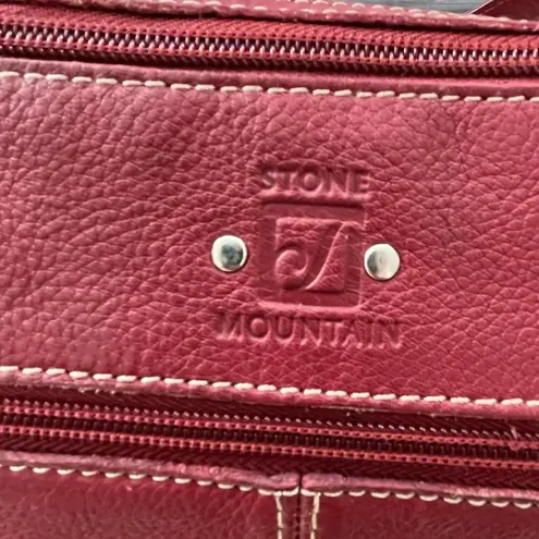 Stone Mountain Red Pebbled‎ Leather Shoulder Purse