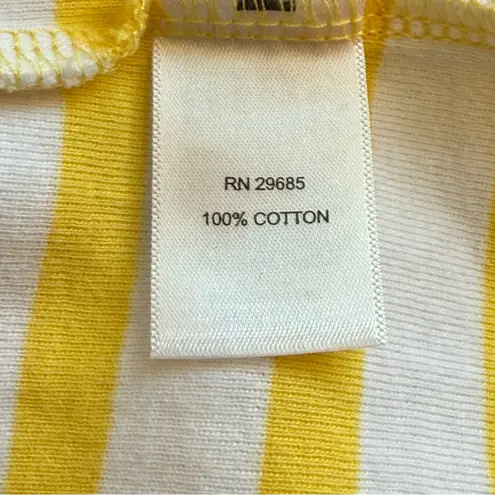 Pendleton Womens Cotton Top Medium 3/4 Sleeve Boat Neck Yellow Stripe Casual