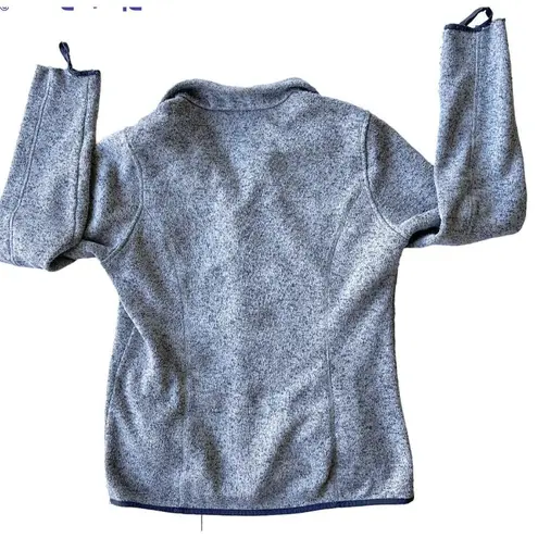 Port Authority Vintage Ladies Gulfstream Cardigan Large Sweater Gray Front Zip Embroid…