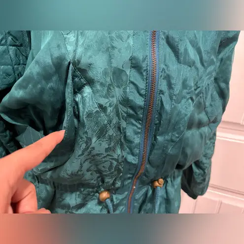 Lavon Vintage Teal Bomber Jacket Size M