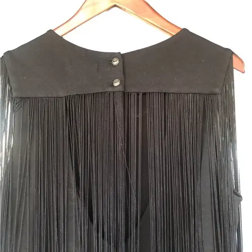 Haute society black fringe cocktail dress