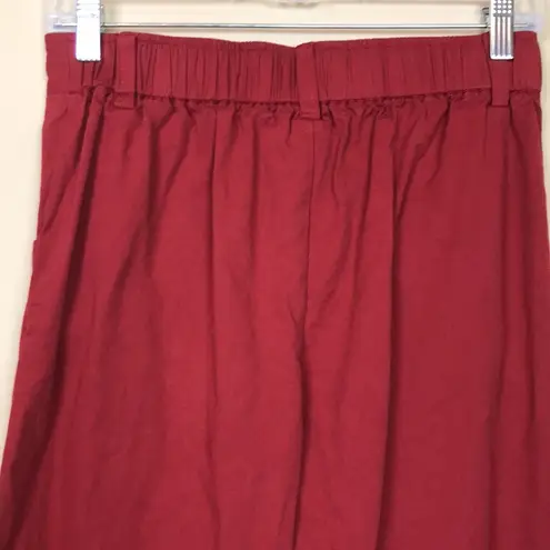 Halara Women’s Red Wine Athleisure Casual Cotton Mid Rise Jogger Ankle Pants