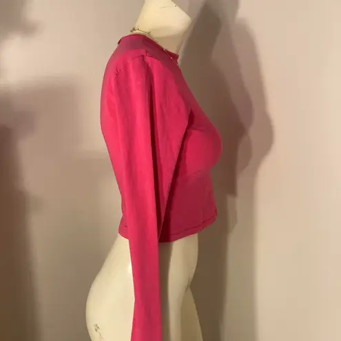 SKIMS NWT  Cropped Long Sleeve T-Shirt Top AP-LGS-1370 Raspberry Size 2X