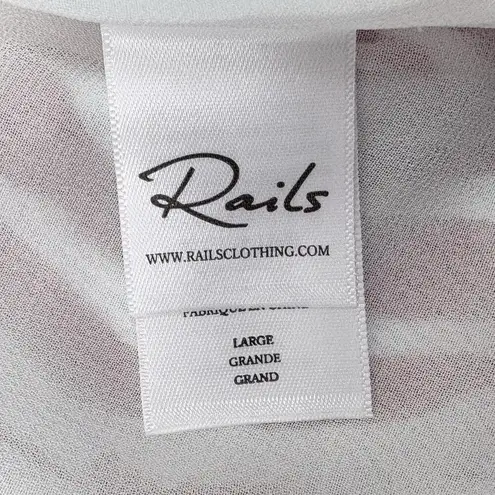 Rails Frida Rust Zebra Midi Dress Sleeveless Ruffle Front Tie Waist Women’s L - Image 13