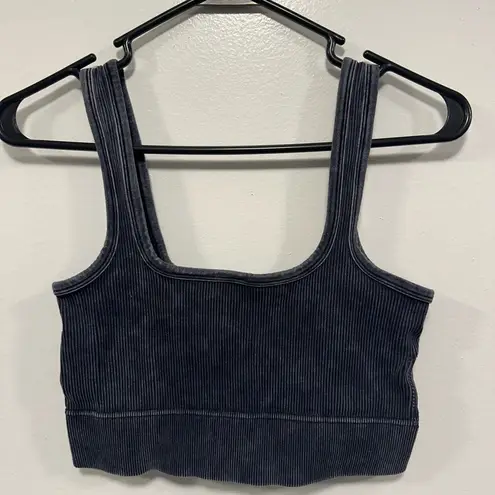 Zenana Premium Zenana bra / bralette! Gray and black crop top with bra pads! Size L / XL