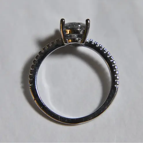 Dazzling Silver Teardrop Pear Shape Ring 7 new gift Black Quartz formal bride