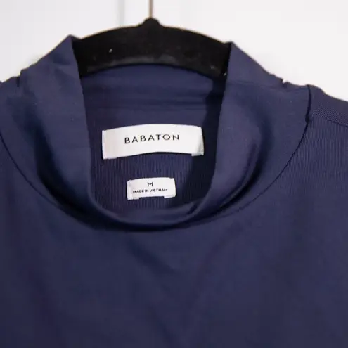 Babaton Aritzia Women's Contour Mock Neck Sleeveless Stretch Tank Top Blue M