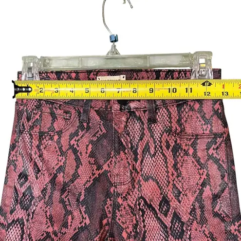 L'Agence Pants Womens 25 Pink Snake Print Margot Skinny High Rise Garnet Aurora