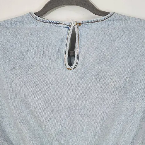 We Wore What Cropped Denim Top Size Medium NWT Denim Sexy Crop Top