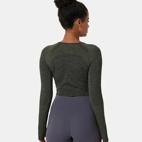 Halara  NEW Seamless Flow Cropped Sports Yoga Top ~ Midnight Green ~ NWT Size M